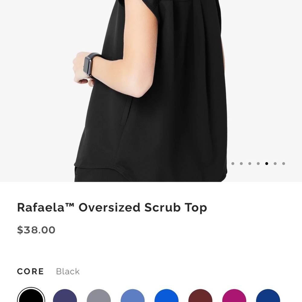 Figs Rafaela™ Oversized Scrub Top XXS black
